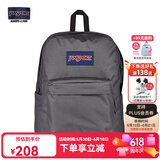 JANSPORT杰斯伯双肩包女学生旅行包26L旅行轻便透气书包男背包 4QUTDMX 质感灰-侧边袋