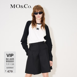 MO&Co.MC刺绣棉质宽松T恤美式复古打底衫情侣装t恤纯棉T恤摩安珂 本白色-第2批 M 165
