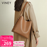viney包包女包牛皮水桶包大容量单肩斜挎托特包生日礼物轻奢送女友老婆