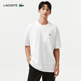 LACOSTE法国鳄鱼男女同款春夏简约字母纯棉款式圆领短袖T恤|TH2748 3YD/白色 S /170