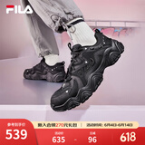 FILA 斐乐猫爪鞋4代女鞋老爹鞋情侣运动鞋复古时尚休闲鞋网面透气 【男款】黑-BK 42.5