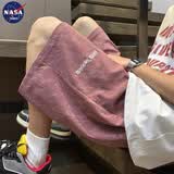 NASA MARVEL美式扎染字母短裤男夏季新款冰丝薄款沙滩运动休闲直筒宽松五分裤