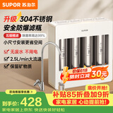 苏泊尔（SUPOR）厨下净水器超滤机家用不锈钢升级2.5L大流速净水机自来水净化器 一秒快速换芯 台式过滤器UU06