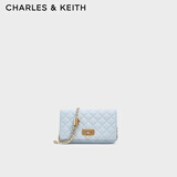 CHARLES&KEITH经典菱格链条小方单肩斜挎包包女包生日礼物送女友CK2-70160131 Sea Salt Blue海盐蓝（新色） 小包
