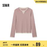 森马（Semir）森马毛衣女短款假两件含羊毛针织衫24冬新款保暖内搭109724107015