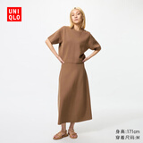 优衣库罗纹针织喇叭裙女装478325 35 浅褐色 2XL /165/84A
