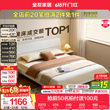 全友家居现代简约高箱储物收纳床主卧1.8米x2米双人大床家具政府补贴 【暖白色 | 高脚】床+65床垫+床头柜G*1 1.5x2米【爆款+性价比超高】
