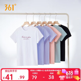 361°t恤衫女夏季新款潮流休闲宽松运动正肩上衣服短袖女装662629106-1