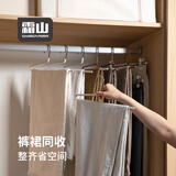 霜山鹅型裤架短脖子裤架衣架防滑无痕高锰钢帽子丝巾衣柜收纳架裤挂 正钩-巧克力色5支装