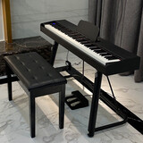 Letesi乐特思电钢琴便携式88键重锤初学者电子钢琴成人专业考级数码钢琴 88键黑色 力度 单踏板