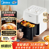 美的（Midea）【价低头部主播九折】空气炸锅4.5L容量家用小型可视免翻2026新款控时控温KZE45T87