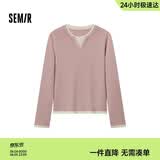 森马（Semir）森马毛衣女短款假两件含羊毛针织衫24冬新款保暖内搭109724107015