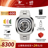 SEVENFRIDAY七个星期五P系列方形大表盘瑞士全自动机械表手表男表生日礼物 P1B/01M 钢带款