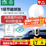 雷士（NVC）LED灯泡球泡家用商用大功率节能14瓦暖白4000K【一级能效】