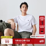 杰克·琼斯（JACK&JONES）26年男装四季打底T恤男士凉感透气多色情侣款短袖t恤水洗不易走形 白色A06 L 180
