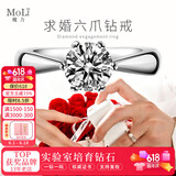 MoLi18K金铂金河南人工培育钻石求婚经典六爪钻戒指女1克拉送女友礼物 铂金1.5克拉优品培育D/VVS【上海IGI双证书礼盒】