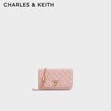 CHARLES&KEITH经典菱格链条小方单肩斜挎包包女包生日礼物送女友CK2-70160131 粉红色Pink 小包