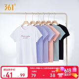 361°t恤衫女夏季新款潮流休闲宽松运动正肩上衣服短袖女装662629106-1