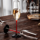 品喻（PINYU）欧式红杆香槟杯家用高级感创意水晶玻璃红酒杯高脚杯一对起泡酒杯