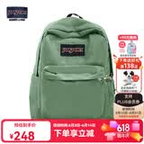 JANSPORT杰斯伯书包轻便双肩包男女旅行包简约背包电脑包学生校园 4QUE96D橄榄绿-侧袋+隔层