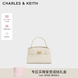CHARLES&KEITH鳄鱼纹凯莉包手提斜挎婚包包女包生日礼物送女友CK2-50270880-1 Ivory象牙色 S