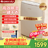 格力（GREE）【干衣除湿】除湿机抽湿机家用20升/天单间≤40㎡低噪除潮回南天除霉干衣智能控湿24H定时DH20EF