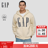 GAP男女装春款logo印花抓绒宽松运动连帽衫卫衣786920 米色 S (165/88A)亚洲尺码