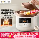 小熊（Bear）电炖锅 电砂锅电炖盅 煲汤锅炖汤锅 煲汤专用电锅 炖汤盅电炖锅3-4人紫砂锅煲汤3L煮粥锅DDG-K30N3