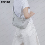 塞飞洛（CEFIRO）简约浅灰帆布牛角包运动瑜伽包轻便防泼溅1047 浅灰