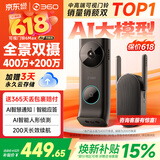 360双摄可视门铃6MAX 400万+200万家用监控智能电子猫眼摄像头红外夜视远程通话包裹快递识别