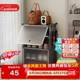 安尔雅超薄鞋柜门口简易鞋架玄关多层防尘收纳架树脂组装柜 单列四层