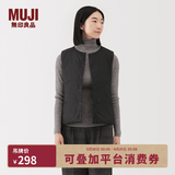 MUJI女式 轻量羽绒便携式背心 马甲马夹女款女装内胆25年冬季BD11EA5A 黑色 M (160/84A)