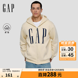 GAP男女装春款logo印花抓绒宽松运动连帽衫卫衣786920 米色 L (175/96A)亚洲尺码【偏大,建议拍小一码】