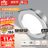 雷士（NVC）LED筒灯开孔75mm嵌入式筒射灯客厅天花灯走廊过道灯背景牛眼灯 铝材Ra90-砂银4W正白-孔75-85mm