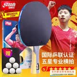 红双喜DHS狂飚五星乒乓球拍横拍双面反胶5层强攻H5002
