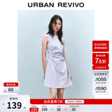 UR春季新款女摩登气质褶皱收腰显瘦无袖连衣裙UYY750030 淡紫 XS