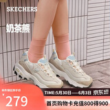 斯凯奇（Skechers）奶茶熊女鞋夏厚底老爹鞋软底熊猫鞋休闲运动鞋149238