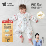 贝肽斯儿童睡袋夏季竹棉纱布宝宝睡衣分腿婴儿防踢被睡袋前4后2乔兔2XL