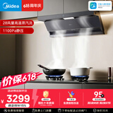 美的（Midea）价保618【小西梅油烟机AK7MAX】抽吸排油烟机28风量顶侧双吸变频蒸汽洗可配燃气灶以旧换新