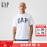 盖璞男女装春季款纯棉字母印花logo短袖T恤上衣美版797924 白色 M 美码 L亚洲码180/96A