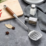 onlycook 锅铲304不锈钢汤勺 加厚木柄炒菜铲子家用牛排煎铲漏勺粉捞勺 煎铲/单个