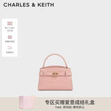 CHARLES&KEITH鳄鱼纹凯莉包手提斜挎婚包包女包生日礼物送女友CK2-50270880-1 粉红色Pink S
