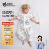 贝肽斯婴儿睡袋夏季竹棉纱布宝宝睡衣分腿儿童防踢被睡袋前2后2乔兔 XL
