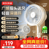 京东京造 【立体循环】空气循环扇 家用大风量摇头电风扇卧室轻音桌面小风扇台式节能落地扇客厅电扇呼呼