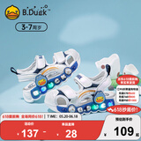 B.Duck小黄鸭儿童包头凉鞋夏季男女童发光鞋时尚灯鞋凉鞋5026米蓝27