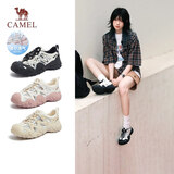 骆驼（CAMEL）丑萌登山鞋女时尚撞色户外休闲鞋 L24M076602 米/银/黑 36
