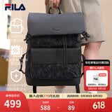 FILA黑武士|斐乐官方男士背包双肩包防泼水老花轻便大容量电脑包 正黑色-BK XS