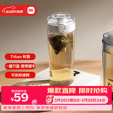 米家便携tritan水杯 大容量运动塑料杯子 耐高温男女士茶杯 600mL白色