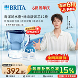碧然德（BRITA）过滤净水器 家用滤水壶 净水壶 Marella 海洋系列 蓝色+多效滤芯12枚（含附件）