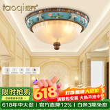 韬齐 欧式吸顶灯客厅现代简约主卧室灯美式阳台灯具 J2008-中号 直径38CM 配单色LED灯泡
